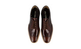 Prada Men's Brown Brushed Spazzolato Leather Derby Business Shoes 2EG015