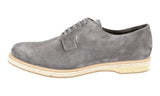 Prada Men's Grey welt-sewn Leather Lace-up Shoes 2EG113