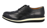 Prada Men's Black Full Brogue Leather Derby Sneaker 2EG116