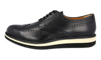 Prada Men's Black Full Brogue Leather Derby Business Shoes 2EG116