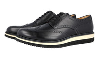 Prada Men's Black Full Brogue Leather Derby Business Shoes 2EG116