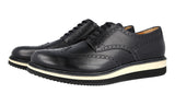 Prada Men's Black Full Brogue Leather Derby Sneaker 2EG116