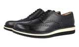 Prada Men's Black Full Brogue Leather Derby Business Shoes 2EG116