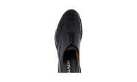 Prada Men's Black Full Brogue Leather Derby Business Shoes 2EG116
