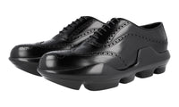 Prada Men's Black Heavy-Duty Rubber Sole Leather Business Shoes 2EG126