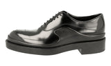 Prada Men's Black welt-sewn Leather Double Sole Oxford Runway Business Shoes 2EG127