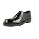 Prada Men's Black welt-sewn Leather Double Sole Oxford Runway Business Shoes 2EG127