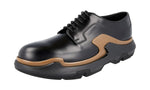 Prada Men's 2EG129 B4L F033P Heavy-Duty Rubber Sole Leather Lace-up Shoes