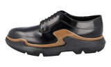 Prada Men's Black Heavy-Duty Rubber Sole Leather Lace-up Shoes 2EG129