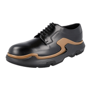 Prada Men's Black Heavy-Duty Rubber Sole Leather Lace-up Shoes 2EG129