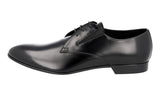 Prada Men's Black Brushed Spazzolato Leather Flexible Business Shoes 2EG135
