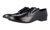 Prada Men's Black Brushed Spazzolato Leather Flexible Business Shoes 2EG135