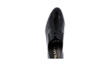 Prada Men's Black Brushed Spazzolato Leather Flexible Business Shoes 2EG135
