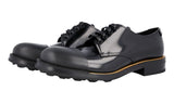 Prada Men's Black welt-sewn Leather Runway Rubber Cap Welt Sewn Bulky Business Shoes 2EG190