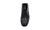 Prada Men's Black welt-sewn Leather Runway Rubber Cap Welt Sewn Bulky Business Shoes 2EG190