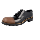 Prada Men's Black welt-sewn Leather Runway Rubber Cap Welt Sewn Bulky Business Shoes 2EG190