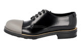 Prada Men's Black welt-sewn Leather Runway Rubber Cap Welt Sewn Bulky Business Shoes 2EG190
