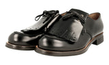 Prada Men's Black welt-sewn Leather Runway Welt Sewn Kiltie Business Shoes 2EG192