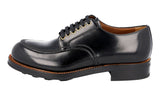 Prada Men's Black welt-sewn Leather Runway Bulky Sole Welt Sewn Kiltie Business Shoes 2EG193