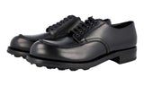 Prada Men's Black welt-sewn Leather Runway Bulky Sole Welt Sewn Derby Business Shoes 2EG194