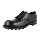 Prada Men's Black welt-sewn Leather Runway Bulky Sole Welt Sewn Derby Business Shoes 2EG194