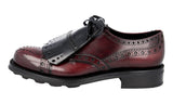 Prada Men's Brown welt-sewn Leather Runway Brogue Kiltie Welt Sewn Bulky Business Shoes 2EG197