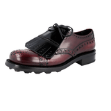Prada Men's Brown welt-sewn Leather Runway Brogue Kiltie Welt Sewn Bulky Business Shoes 2EG197