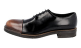 Prada Men's Black welt-sewn Leather Runway Cap Toe Welt Sewn Bulky Sole Business Shoes 2EG201