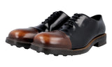 Prada Men's Black welt-sewn Leather Runway Cap Toe Welt Sewn Bulky Sole Business Shoes 2EG201