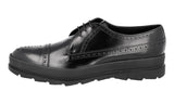 Prada Men's Black Full Brogue Leather Winter Snow Derby Brogue Business Shoes 2EG205