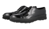 Prada Men's Black Full Brogue Leather Winter Snow Derby Brogue Business Shoes 2EG205