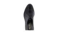 Prada Men's Black Full Brogue Leather Derby Business Shoes 2EG205