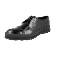 Prada Men's Black Full Brogue Leather Derby Business Shoes 2EG205