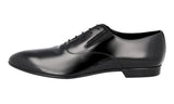 Prada Men's Black Brushed Spazzolato Leather Oxford Business Shoes 2EG206