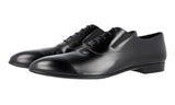 Prada Men's Black Brushed Spazzolato Leather Oxford Flexible Business Shoes 2EG206