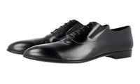 Prada Men's Black Brushed Spazzolato Leather Oxford Business Shoes 2EG206