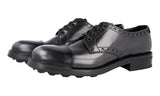 Prada Men's Grey welt-sewn Leather Full Brogue Lace-up Shoes 2EG217