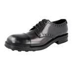 Prada Men's Grey welt-sewn Leather Full Brogue Lace-up Shoes 2EG217
