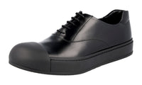 Prada Men's 2EG221 B4L F0002 Brushed Spazzolato Leather Lace-up Shoes