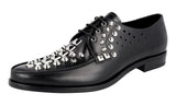 Prada Men's 2EG256 B4L F0002 Brushed Spazzolato Leather Lace-up Shoes