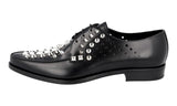 Prada Men's Black Brushed Spazzolato Leather Lace-up Shoes 2EG256