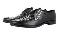 Prada Men's Black Brushed Spazzolato Leather Lace-up Shoes 2EG256