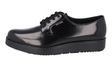 Prada Men's Black Brushed Spazzolato Leather Derby Business Shoes 2EG261