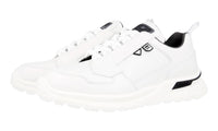 Prada Men's White Leather Mechano Sneaker 2EG264