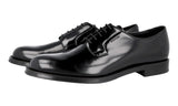 Prada Men's Black Brushed Spazzolato Leather Derby Business Shoes 2EG267