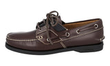 Prada Men's Brown Leather Deck Lace-up Shoes 2EG269