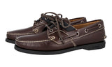 Prada Men's Brown Leather Deck Lace-up Shoes 2EG269