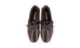 Prada Men's Brown Leather Deck Lace-up Shoes 2EG269