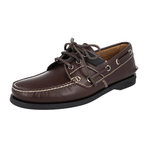 Prada Men's Brown Leather Deck Lace-up Shoes 2EG269