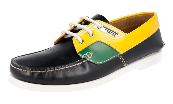 Prada Men's 2EG270 X20 F0C2P Brushed Spazzolato Leather Lace-up Shoes